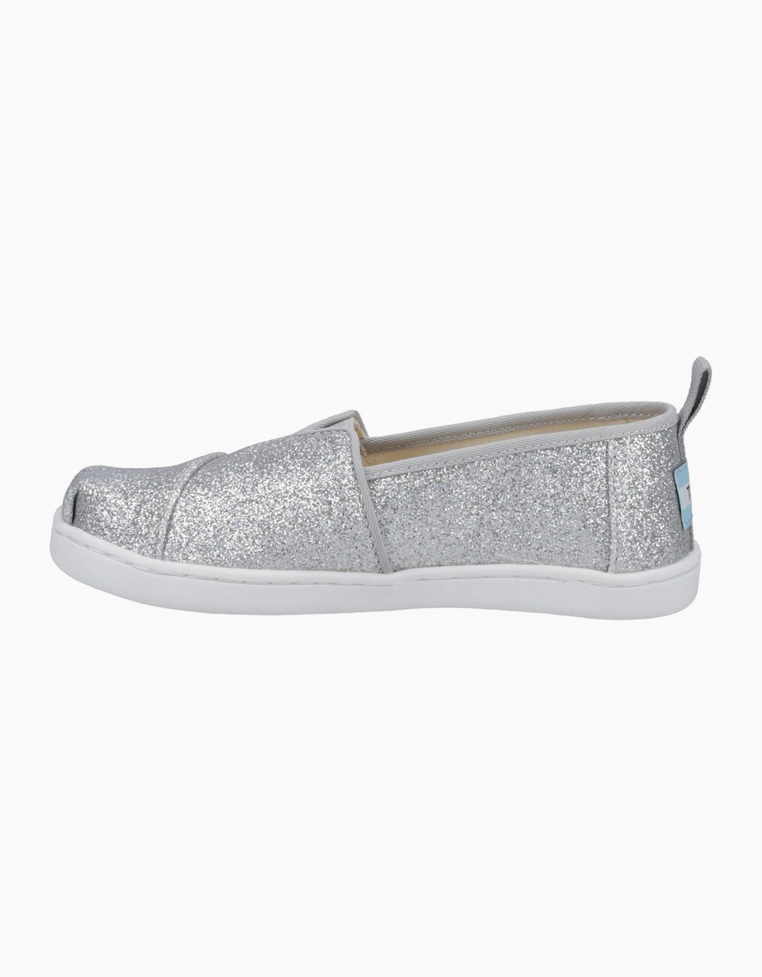 Toms Alpargata Junior Girls Slip On Shoe Silver