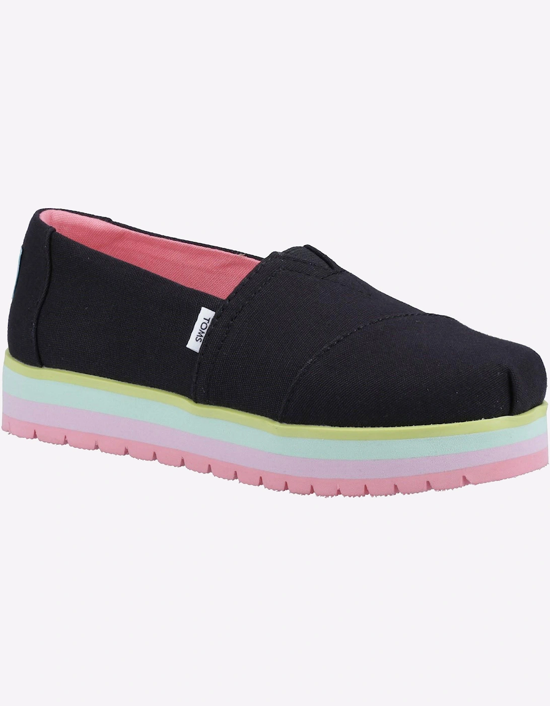 Toms Alpargata Platform Shoe Junior Girls Black / Multicolour