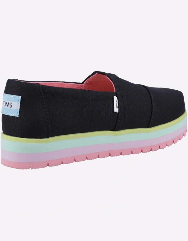 Toms Alpargata Platform Shoe Junior Girls Black / Multicolour