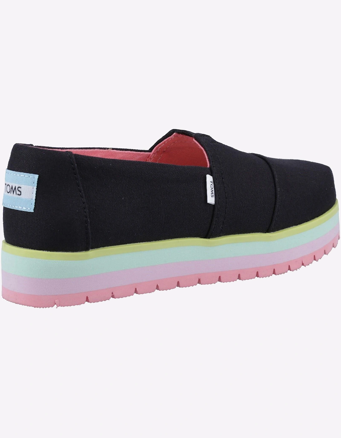 Toms Alpargata Platform Shoe Junior Girls Black / Multicolour