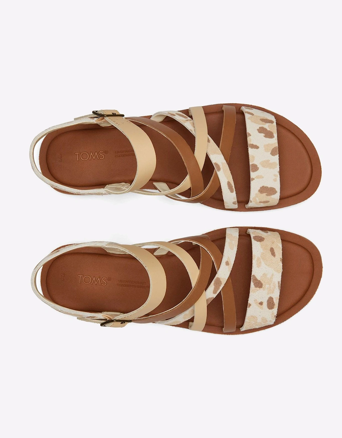 Toms Sephina Leather Womens Sandals Beige