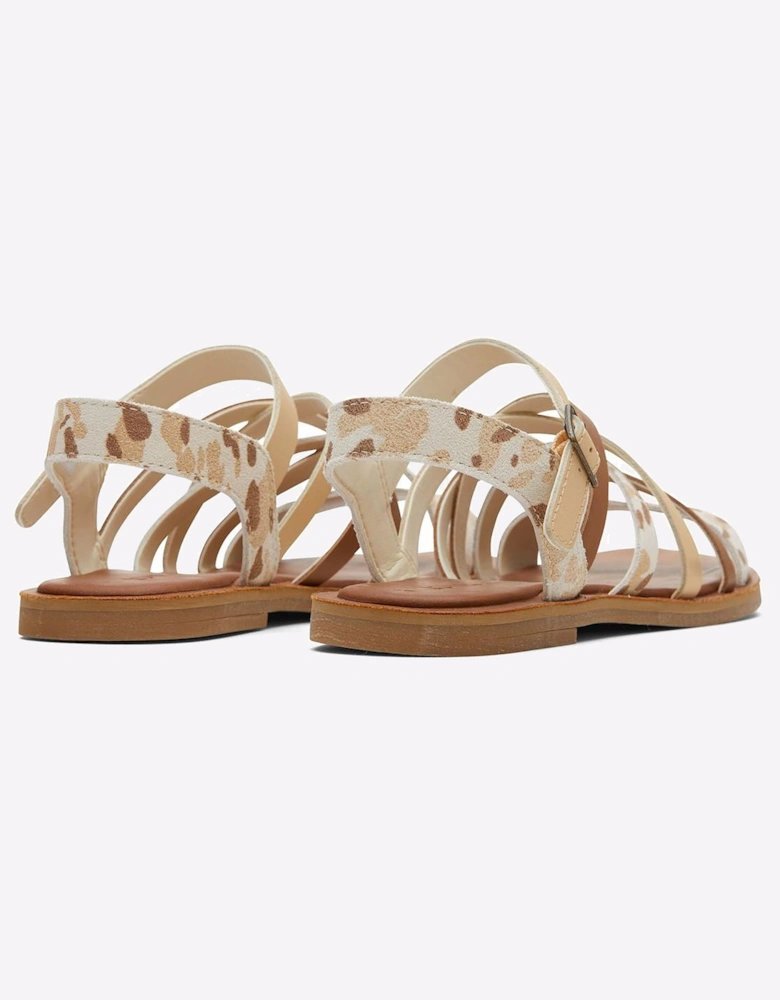 Toms Sephina Leather Womens Sandals Beige