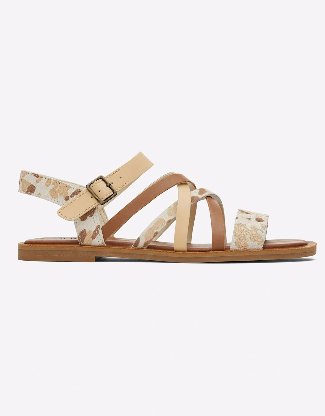 Toms Sephina Leather Womens Sandals Beige