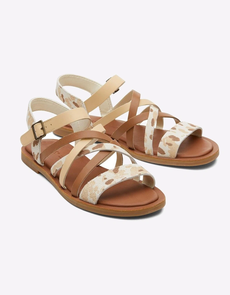 Toms Sephina Leather Womens Sandals Beige