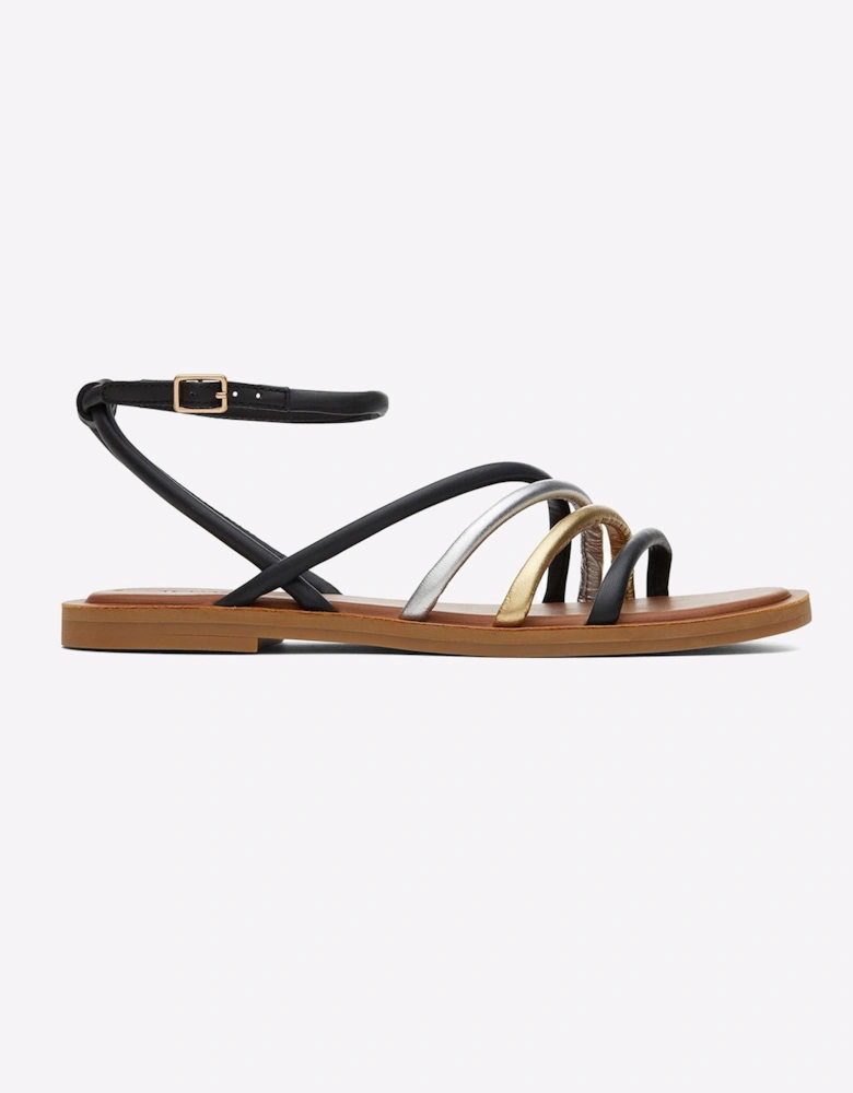 Toms Willa Leather Womens Sandals Black Multi