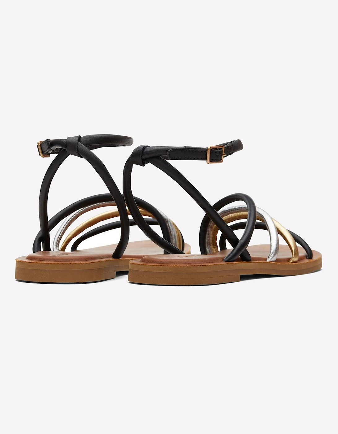 Toms Willa Leather Womens Sandals Black Multi