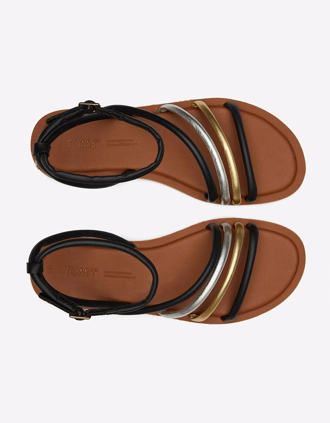 Toms Willa Leather Womens Sandals Black Multi