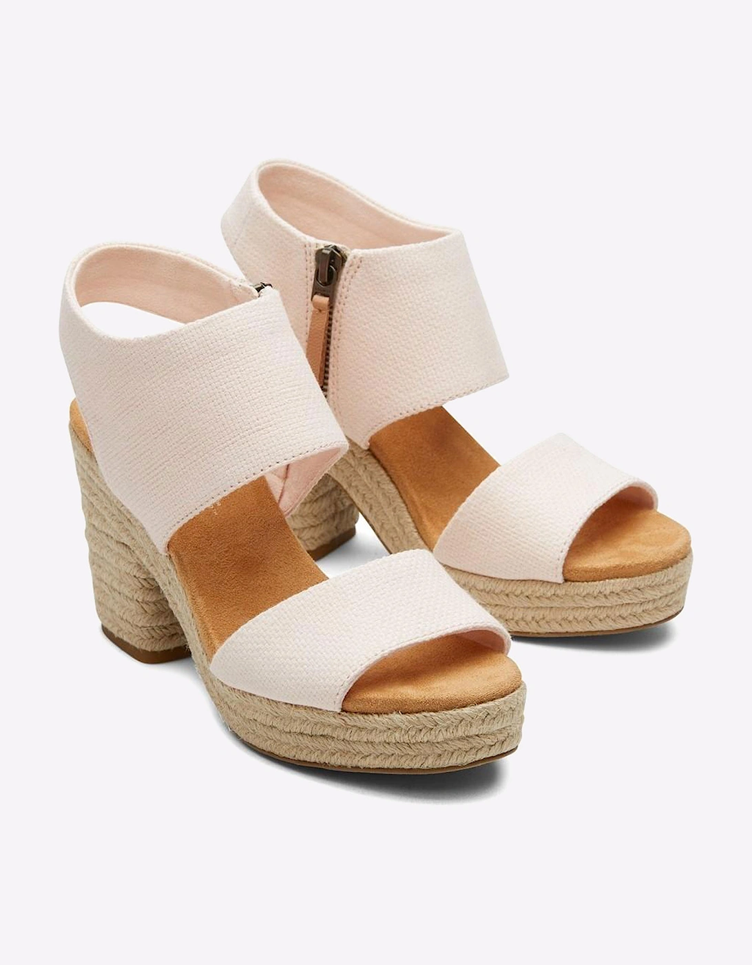 Toms Majorca Leather Womens Sandals Dusty Peach