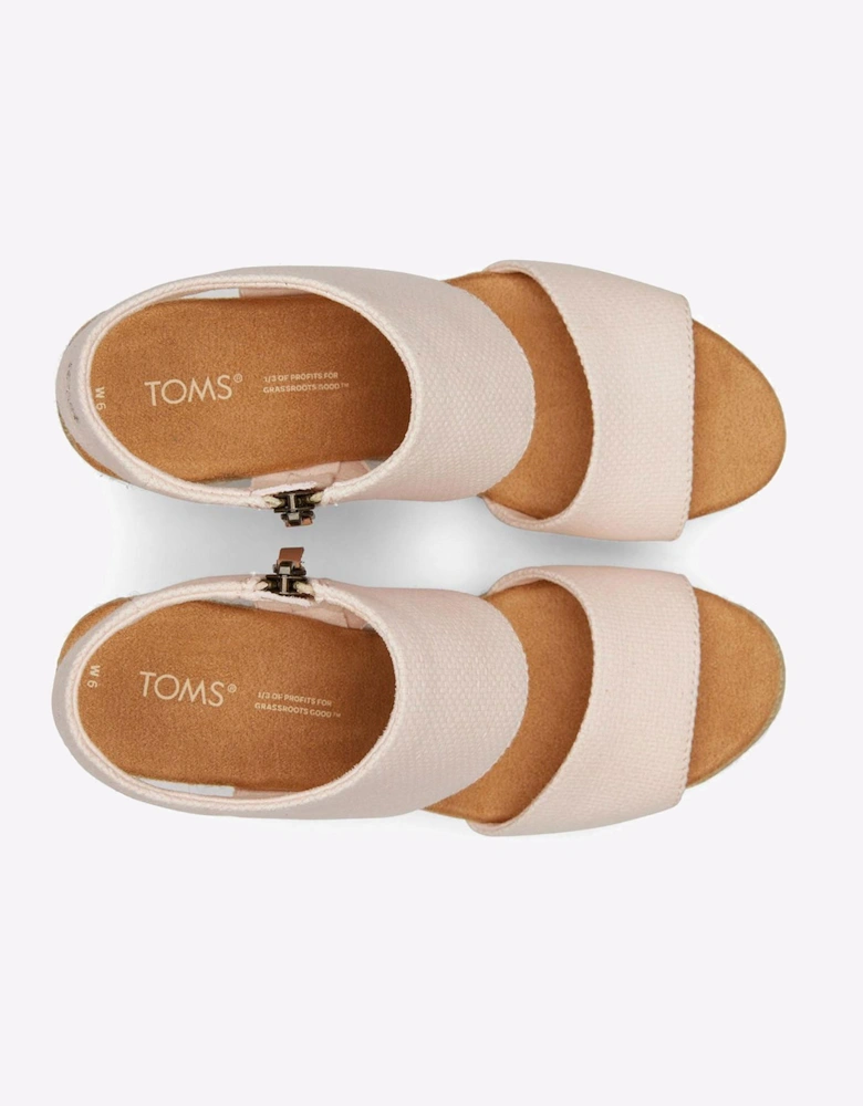 Toms Majorca Leather Womens Sandals Dusty Peach