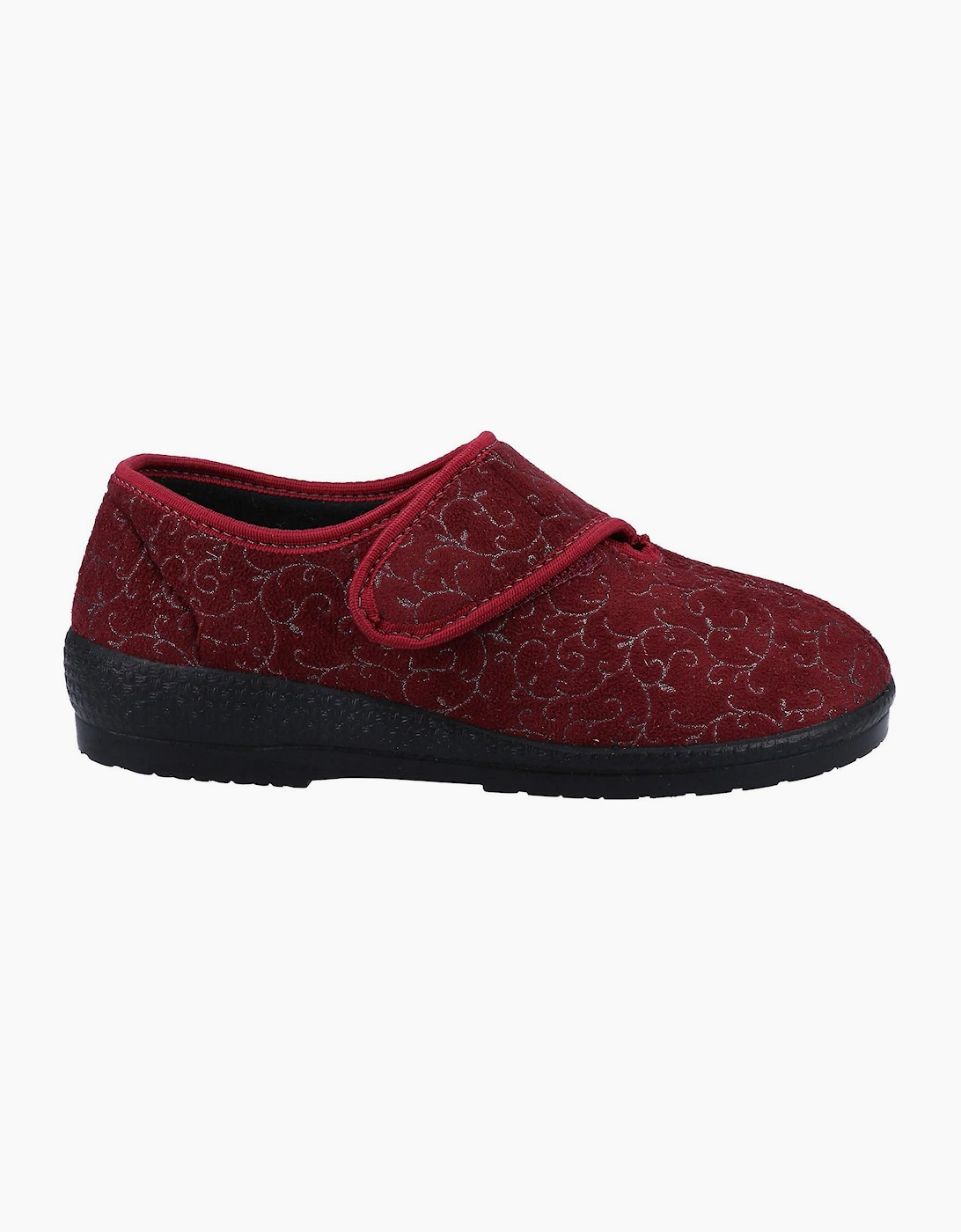 GBS Geraldine Wide Fit Slippers Womens Burgundy
