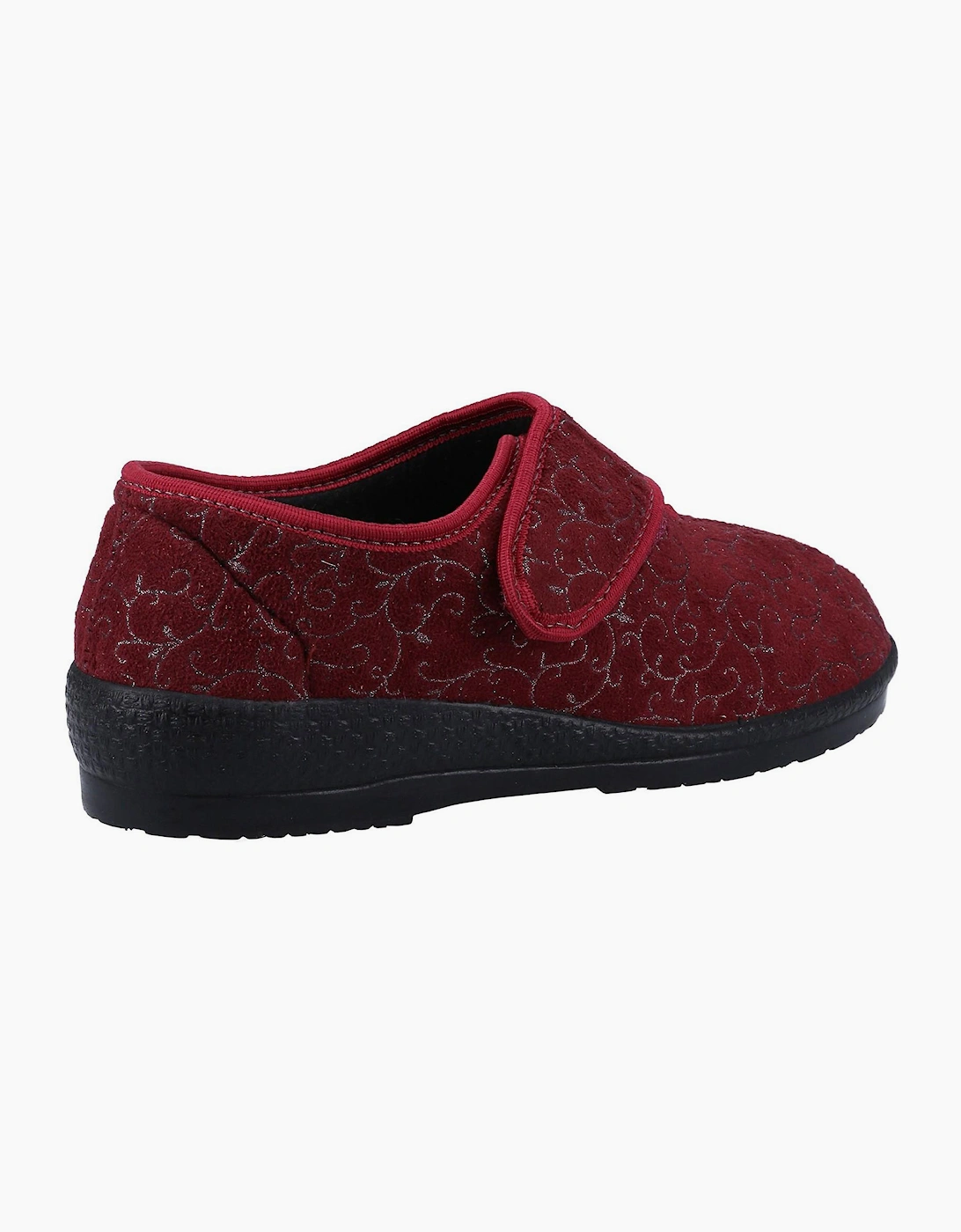 GBS Geraldine Wide Fit Slippers Womens Burgundy