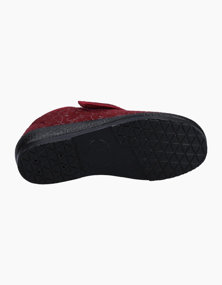 GBS Geraldine Wide Fit Slippers Womens Burgundy