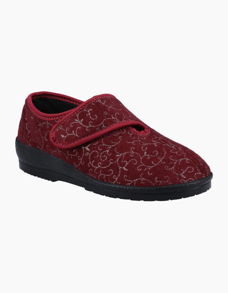 GBS Geraldine Wide Fit Slippers Womens Burgundy
