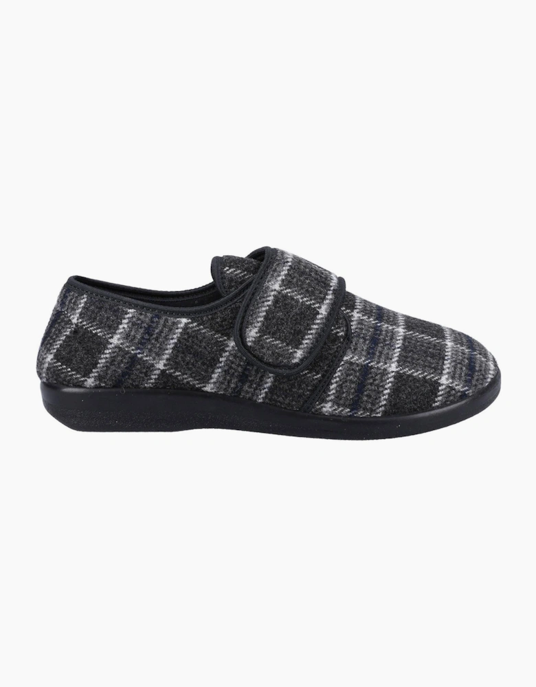 GBS Gerald Wide Fit Slippers Mens Black/White