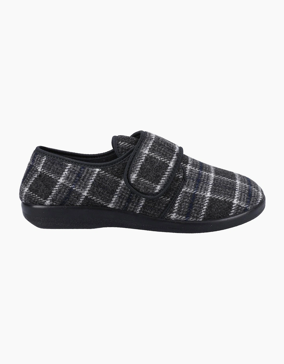 GBS Gerald Wide Fit Slippers Mens Black/White