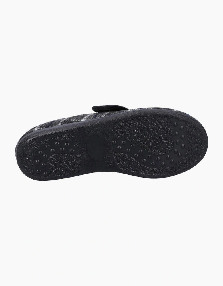 GBS Gerald Wide Fit Slippers Mens Black/White