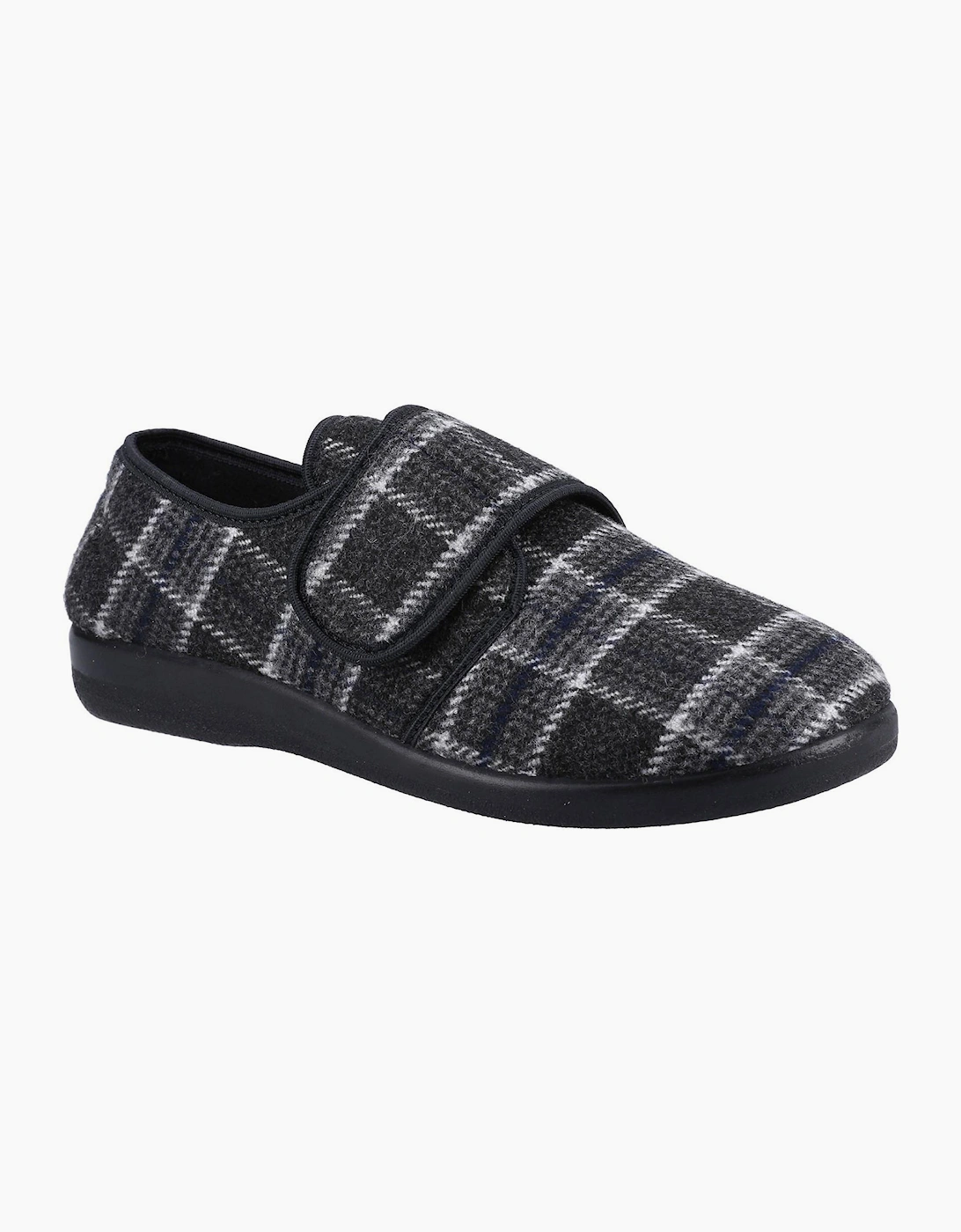 GBS Gerald Wide Fit Slippers Mens Black/White