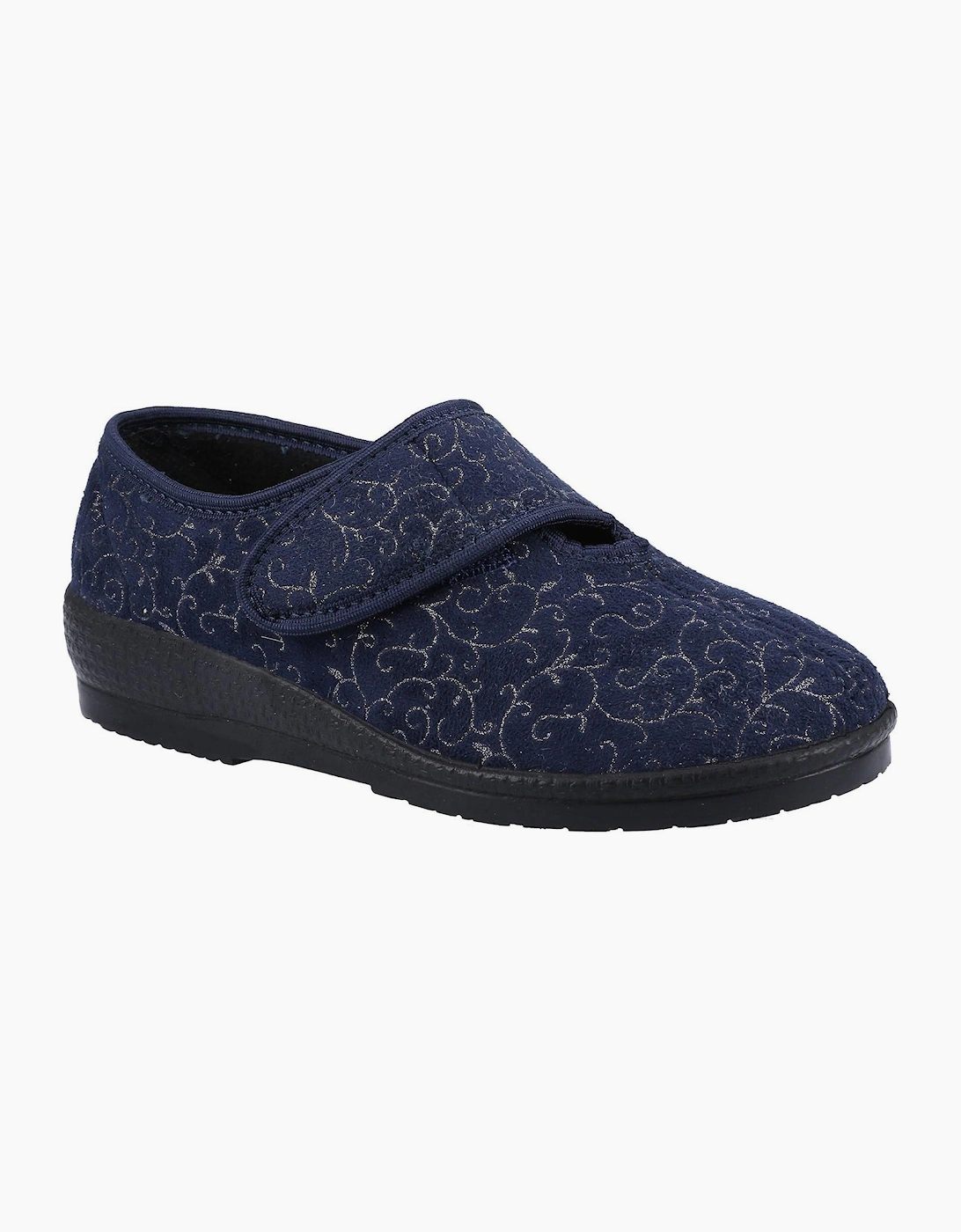 GBS Geraldine Wide Fit Slippers Womens Navy