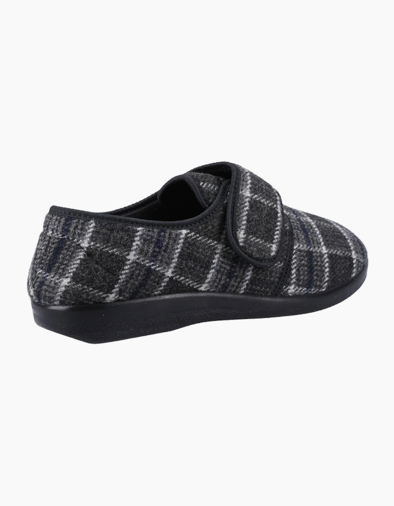 GBS Gerald Wide Fit Slippers Mens Black/White