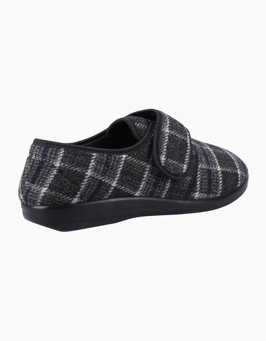GBS Gerald Wide Fit Slippers Mens Black/White