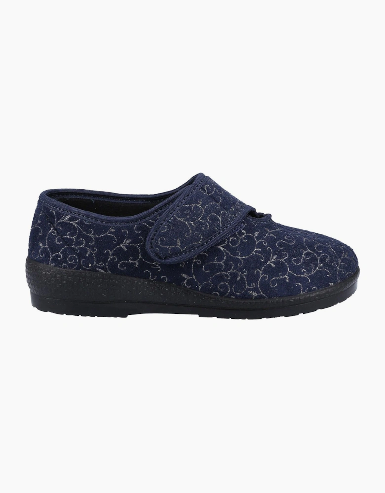 GBS Geraldine Wide Fit Slippers Womens Navy