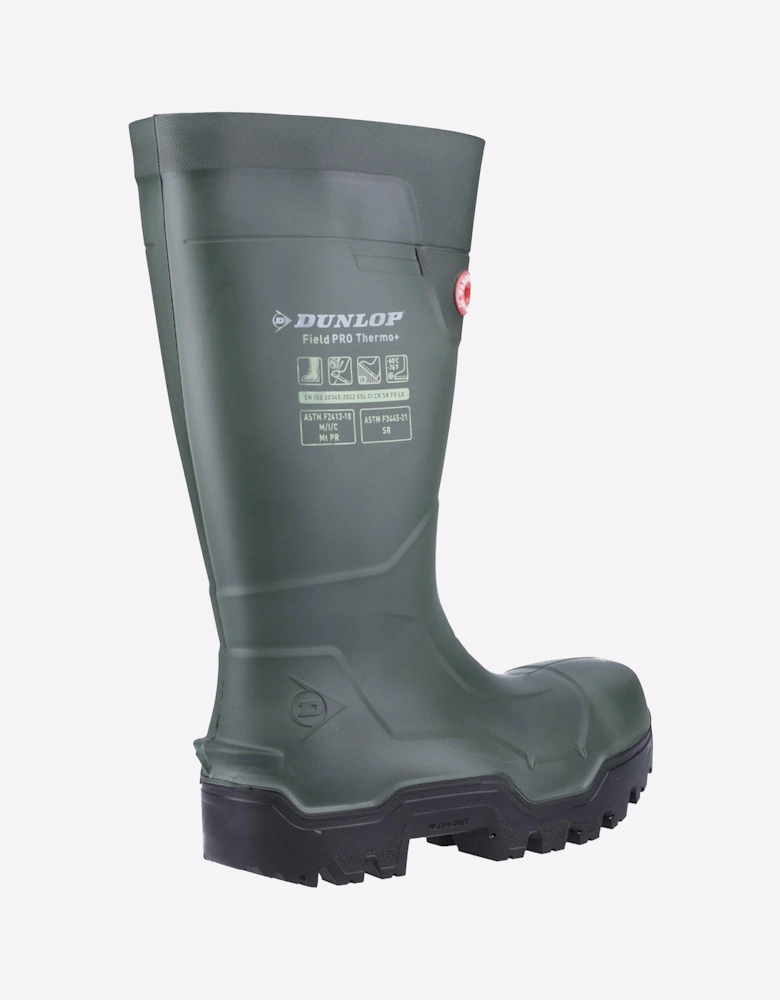 Dunlop FIELDPRO THERMO+ Safety Wellington Unisex Green