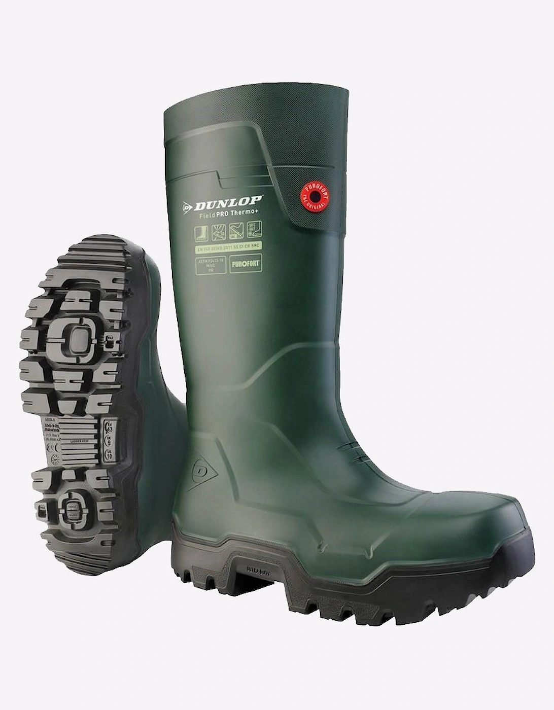 Dunlop FIELDPRO THERMO+ Safety Wellington Unisex Green