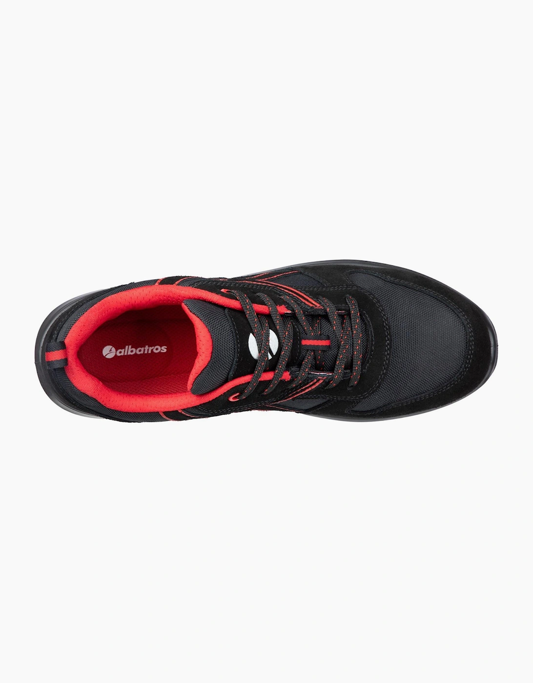 Albatros Clifton Safety Trainers Mens Black/Red
