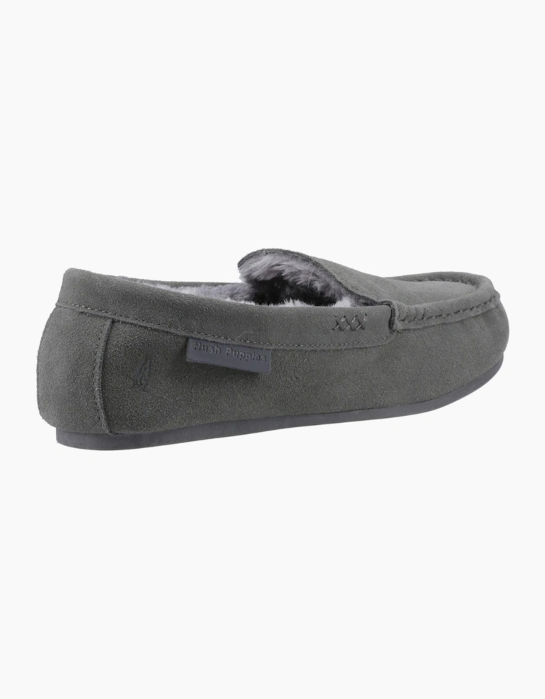 Hush Puppies Annie Womens Suede Slippers Grey