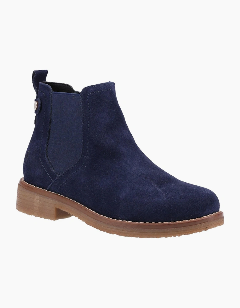 Hush Puppies Maddy Suede Memory Foam Womens Ankle Boots Navy