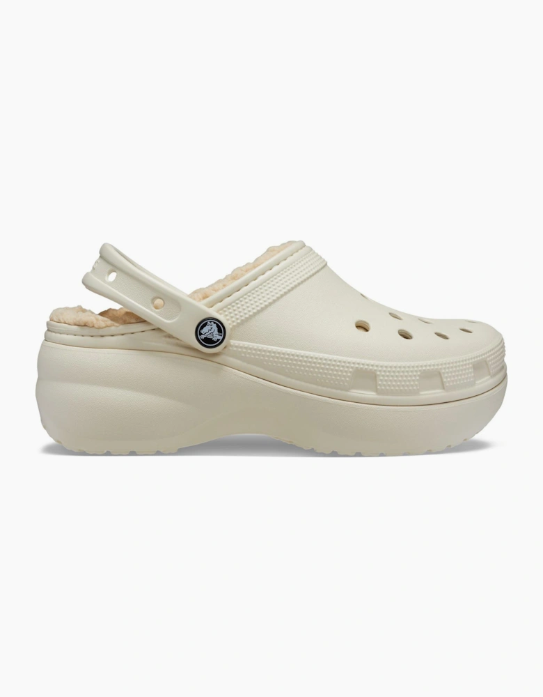 Crocs Classic Platform Lined Clogs Womens Bone