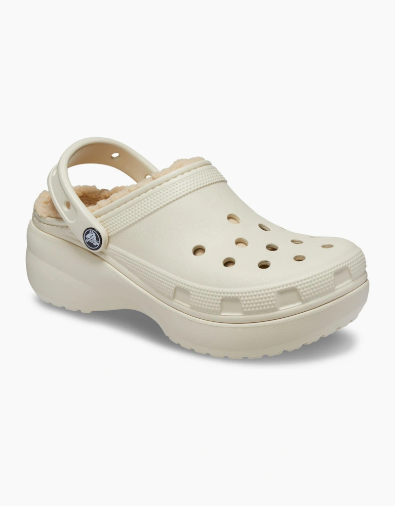 Crocs Classic Platform Lined Clogs Womens Bone