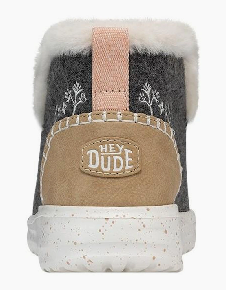 Hey Dude Denny Wool Faux Shearling Boots Womens Grey