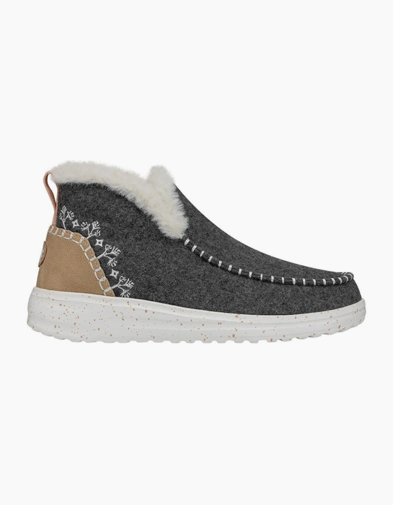 Hey Dude Denny Wool Faux Shearling Boots Womens Grey