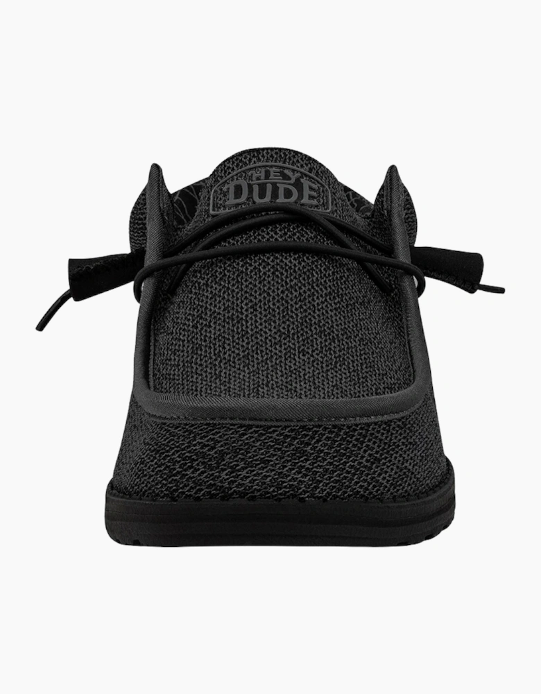 Hey Dude Wally Sox Mens Shoes Micro Total Black
