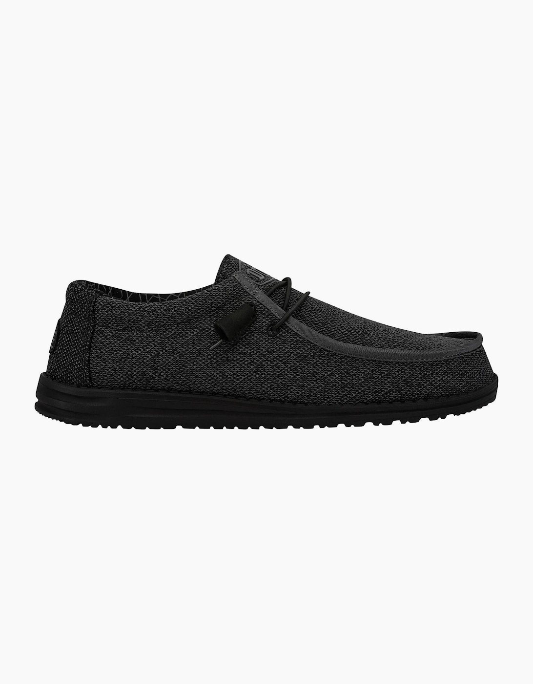 Hey Dude Wally Sox Mens Shoes Micro Total Black