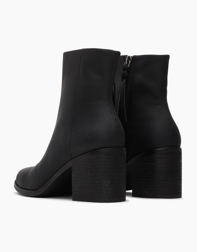 Toms Evelyn Leather Womens Boots Black