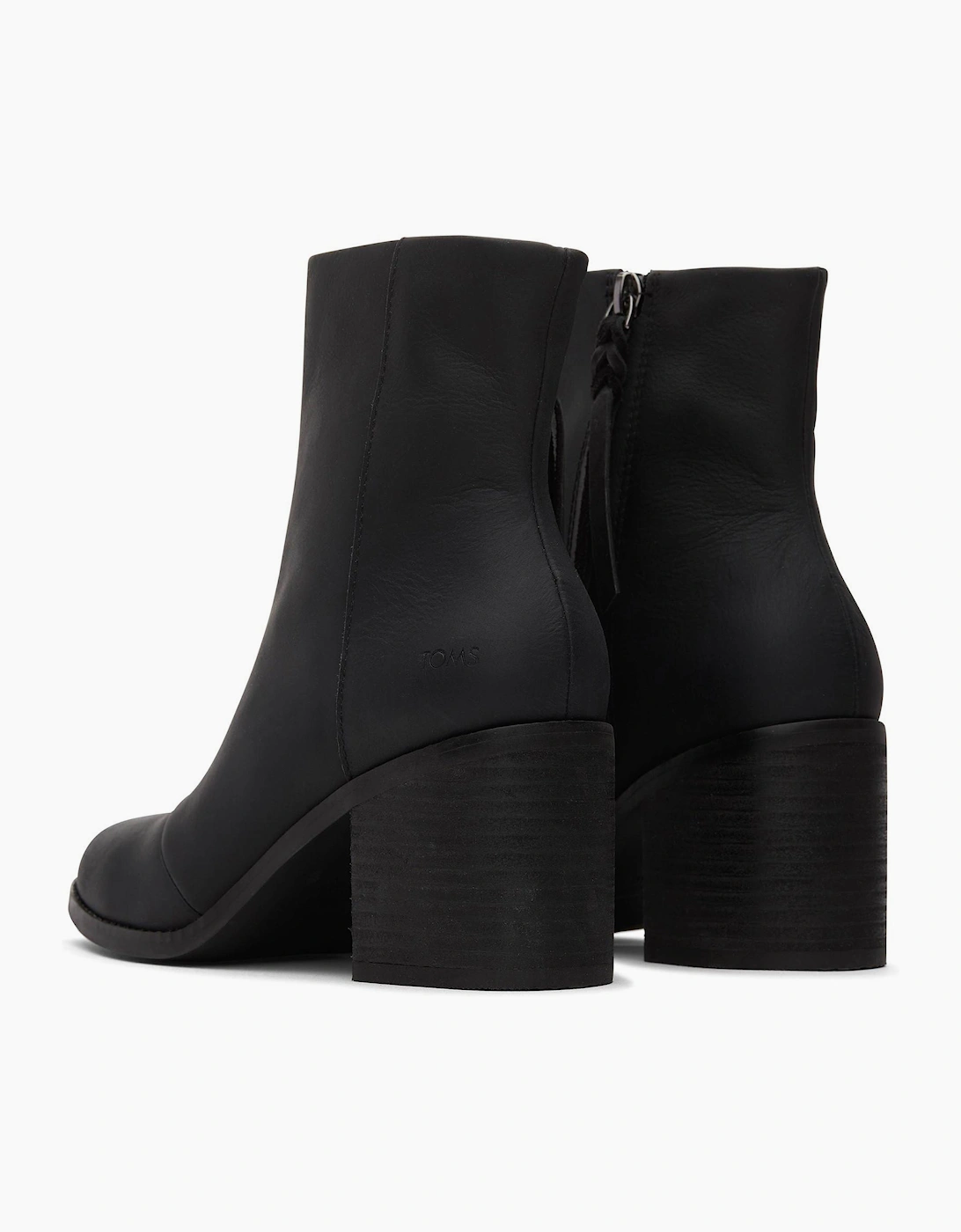 Toms Evelyn Leather Womens Boots Black