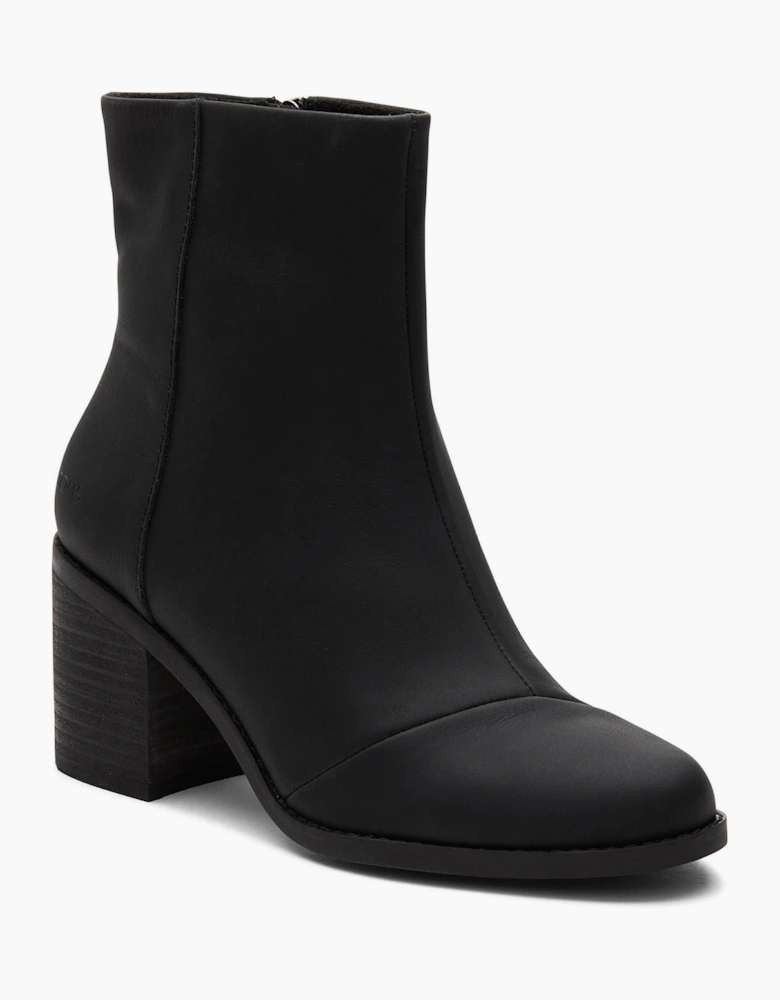 Toms Evelyn Leather Womens Boots Black
