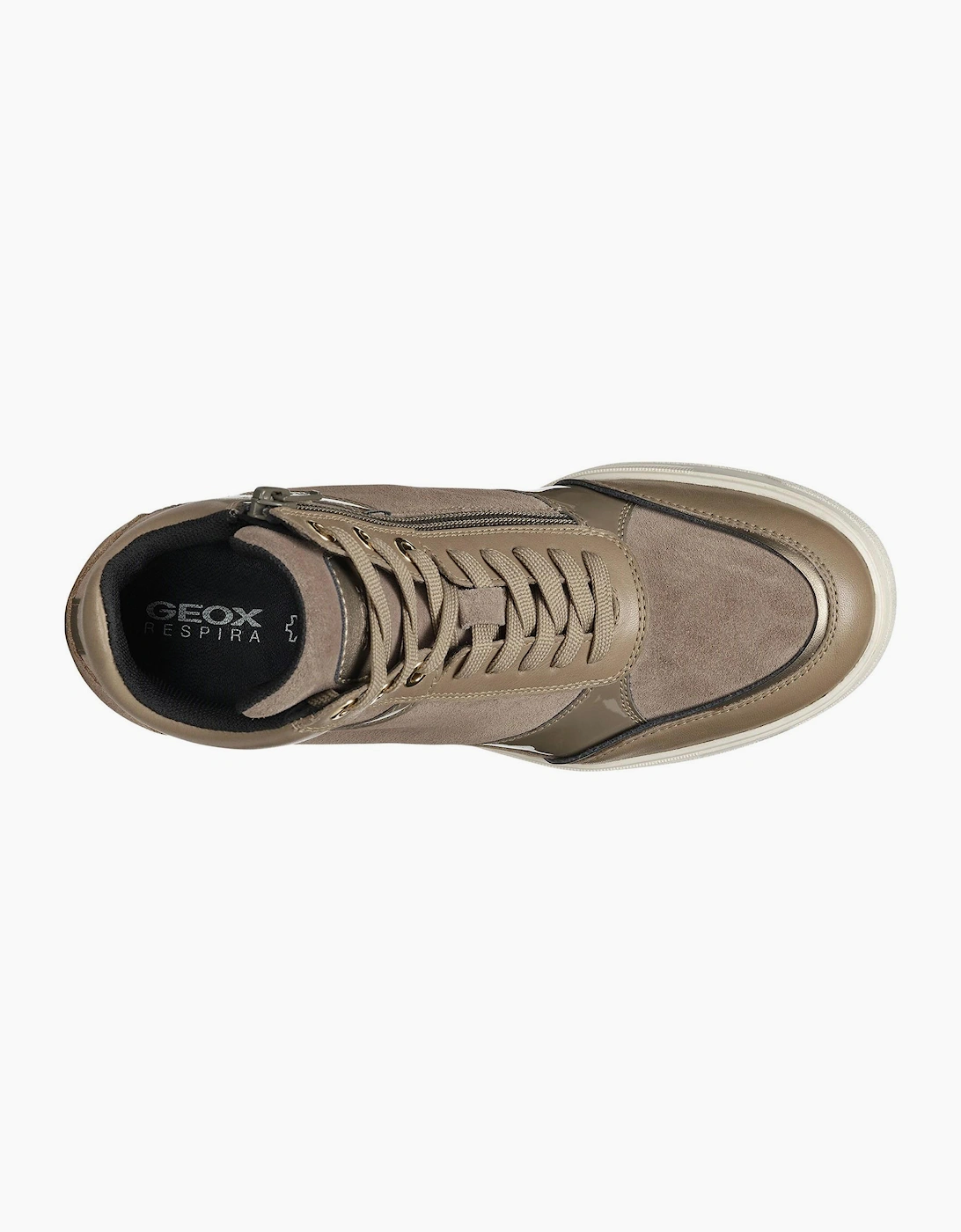 Geox Maurica Womens Wedge Trainers Dark Taupe