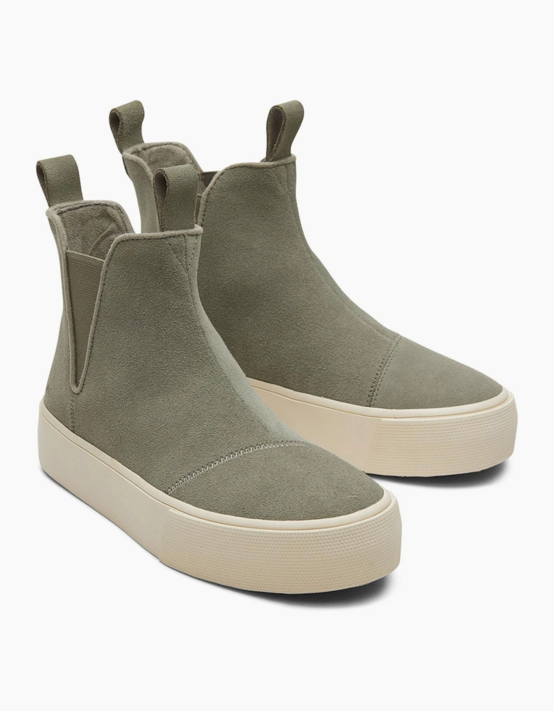 Toms Fenix Platform Womens Boots Vetiver Grey