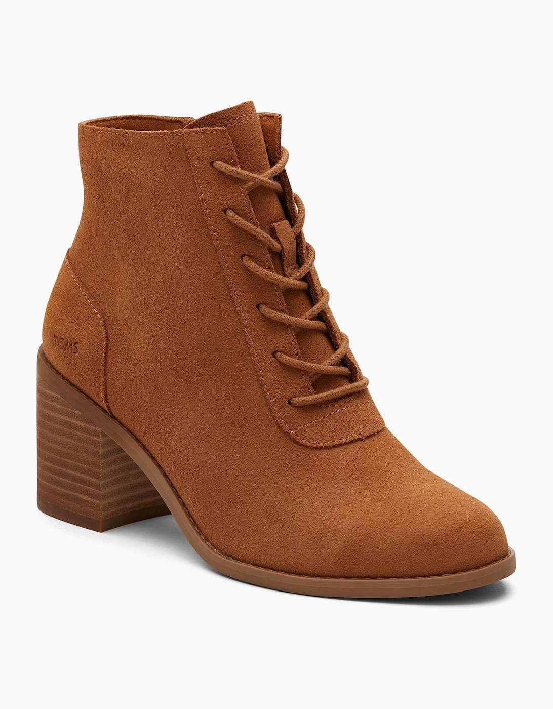 Toms Evelyn Leather Womens Boots Tan