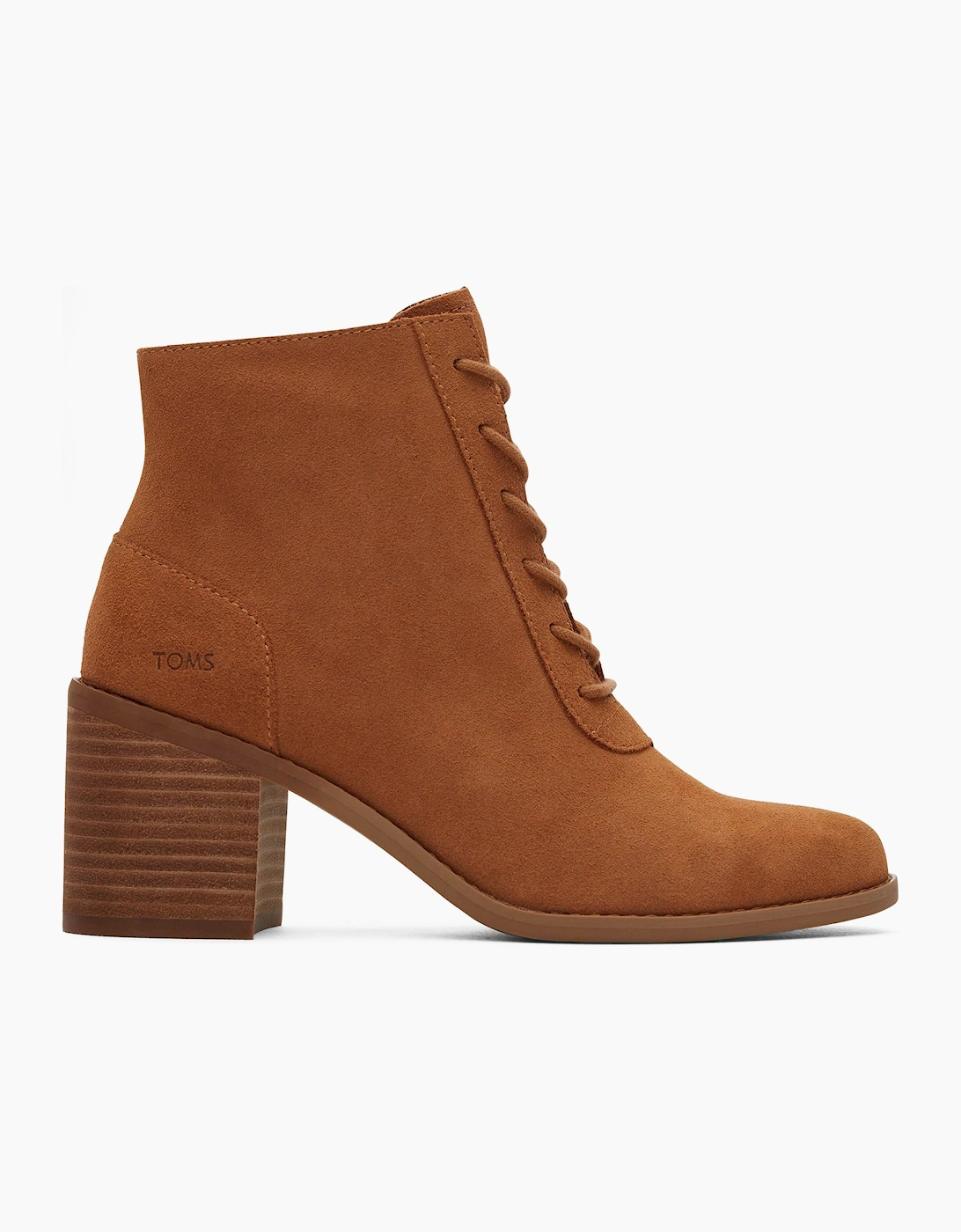 Toms Evelyn Leather Womens Boots Tan