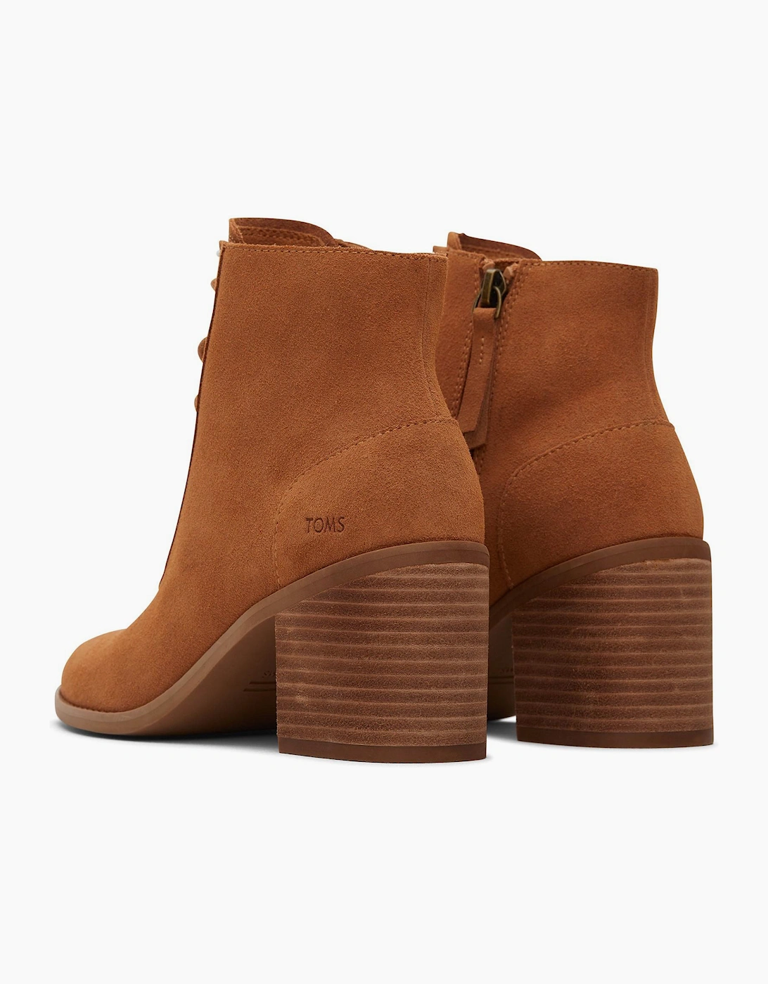 Toms Evelyn Leather Womens Boots Tan