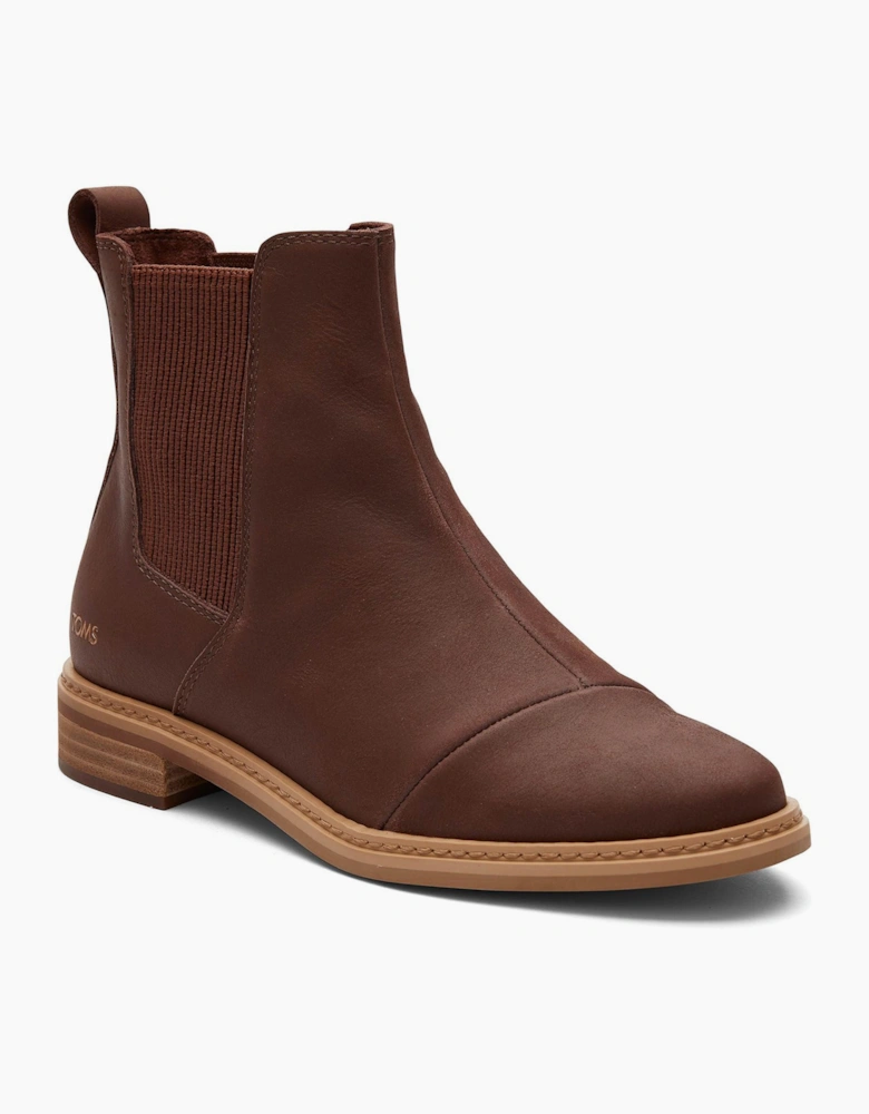 Toms Charlie Leather Womens Boots Chestnut