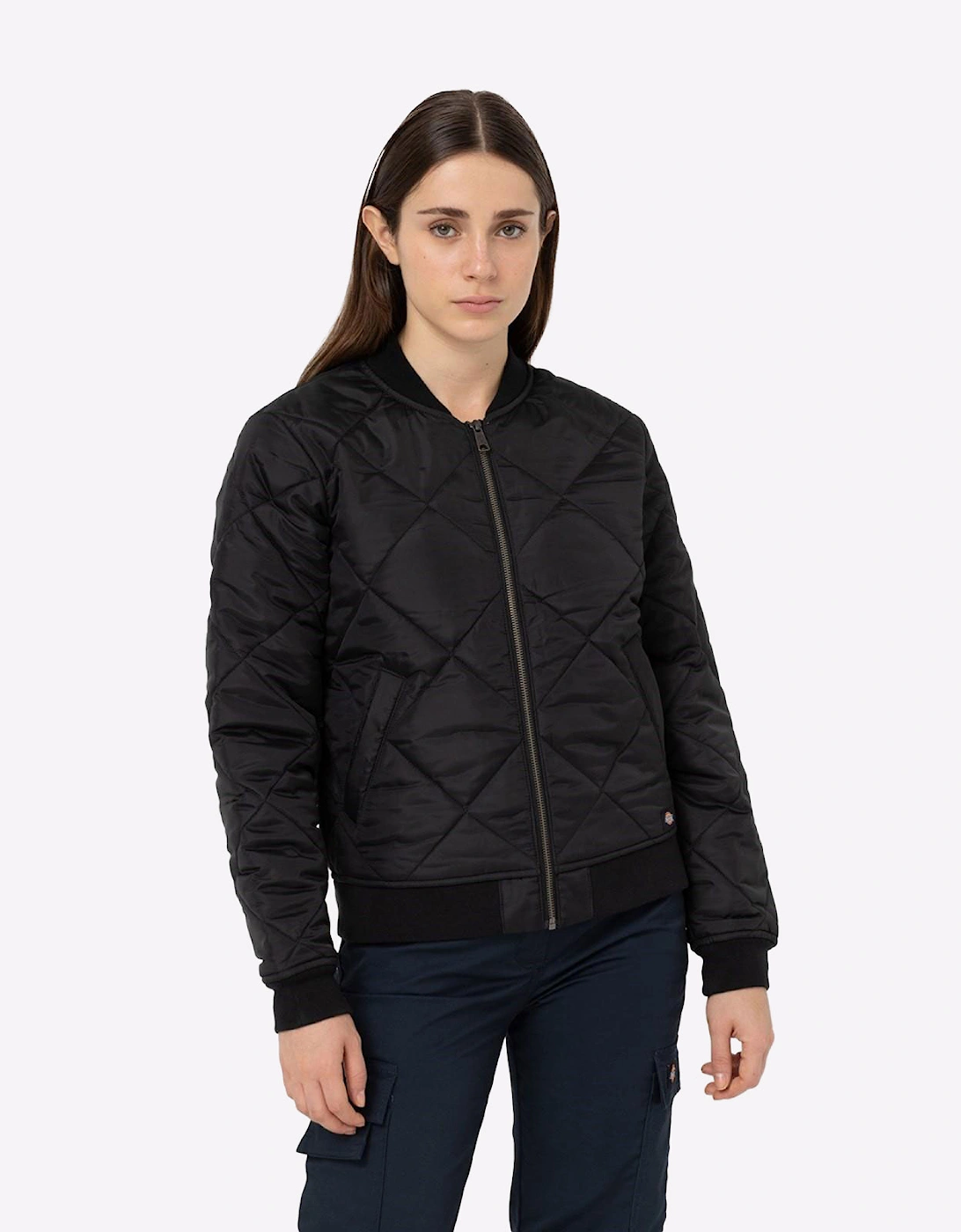 Dickies Quilted Bomber Jacket Womens Black