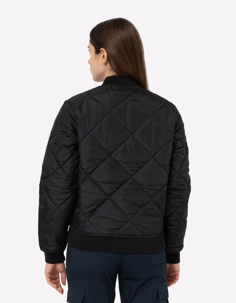 Dickies Quilted Bomber Jacket Womens Black