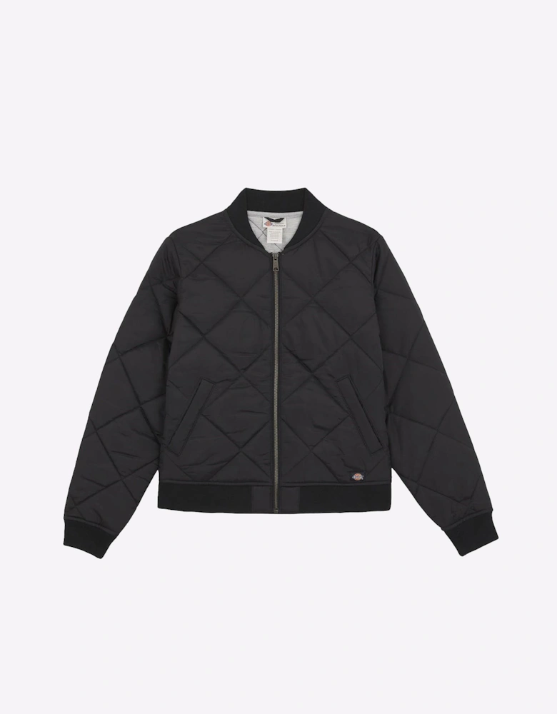 Dickies Quilted Bomber Jacket Womens Black