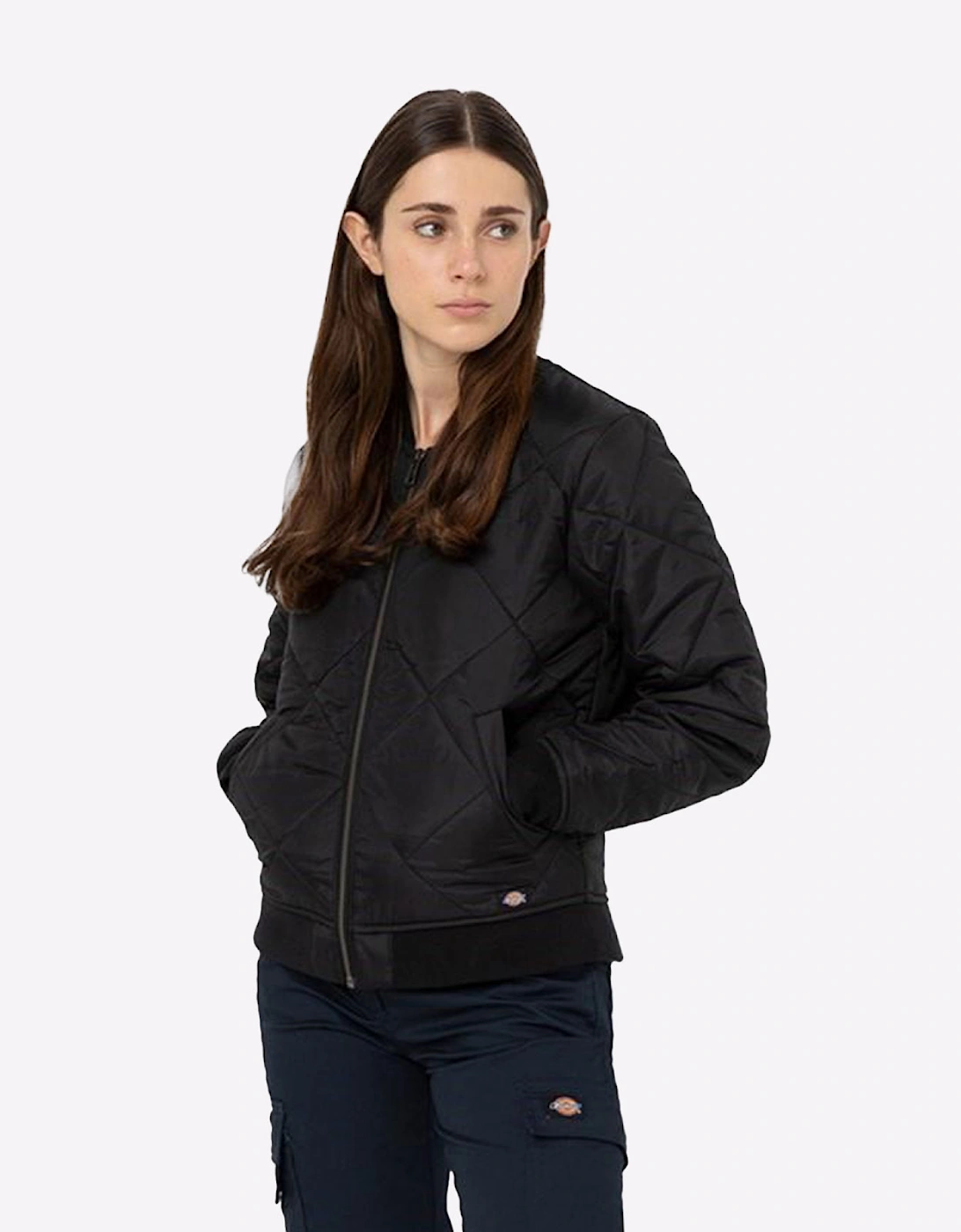 Dickies Quilted Bomber Jacket Womens Black