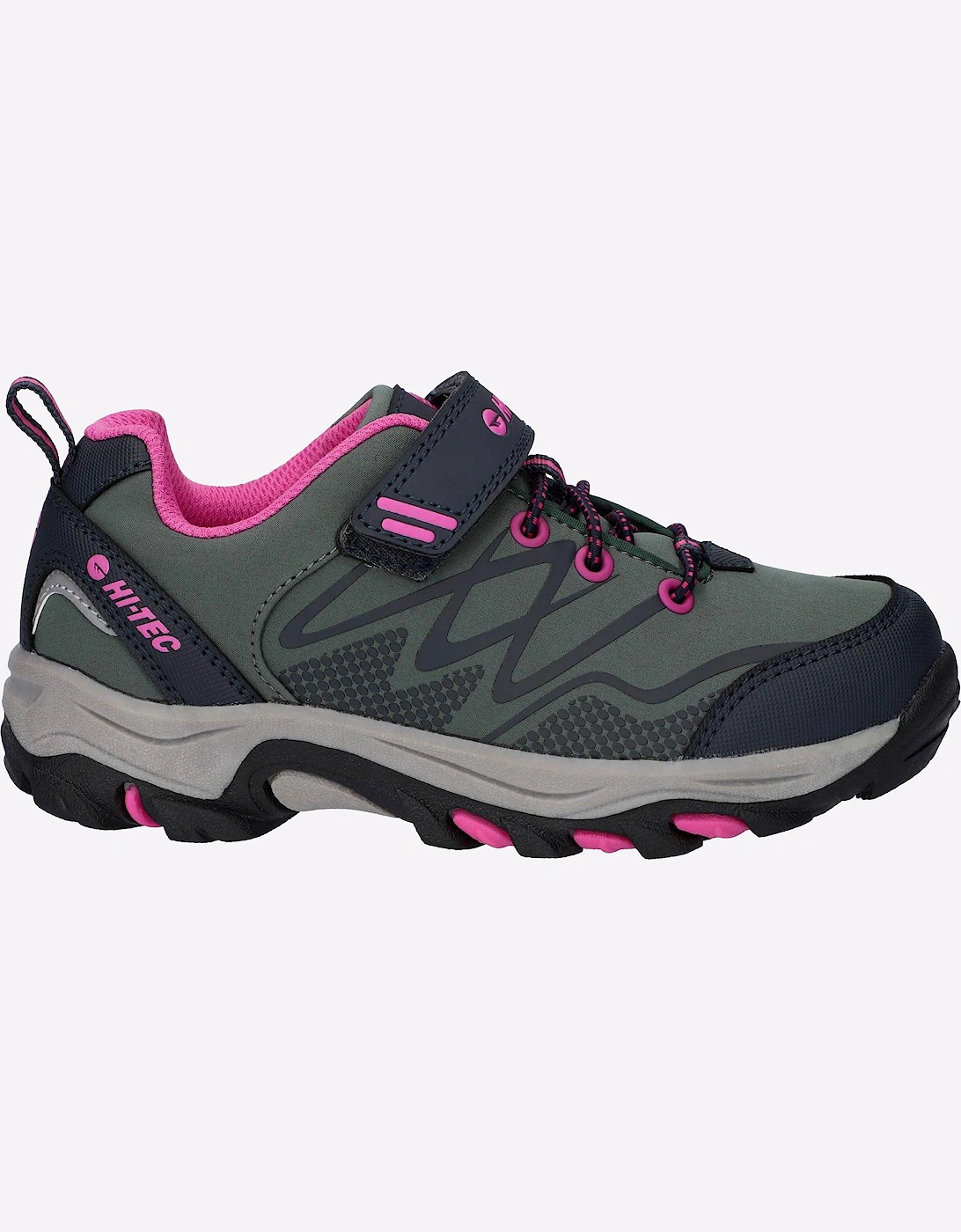 Hi-Tec Blackout Low Boots Junior Dark Forest/India Ink/Pink